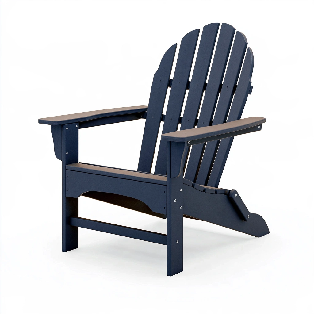 Adirondack Gartensessel 83 x 79 x 97 cm Kunststoff dunkelblau braun mit breiten Armlehnen