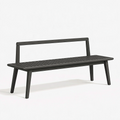 Gartenbank 120 x 55 x 78 cm aus Metall in Schwarz mit Lattenfläche