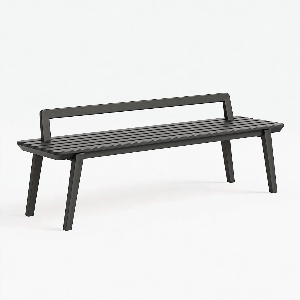 Gartenbank 150 x 55 x 80 cm aus Metall Schwarz mit Rückenlehne