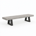 Sitzbank 180 x 40 x 45 cm Betonoptik Metallgestell Grau Schwarz Industriestil
