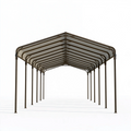 Carport 600 x 300 x 270 cm Stahl Braun mit transparentem Polycarbonatdach wettergeschützt