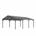 Carport 600 x 300 x 270 cm Stahl Anthrazit mit transparentem Polycarbonatdach wetterbeständig
