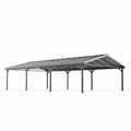 Carport 600 x 300 x 270 cm aus Stahl in Anthrazit mit Satteldach für Fahrzeuge