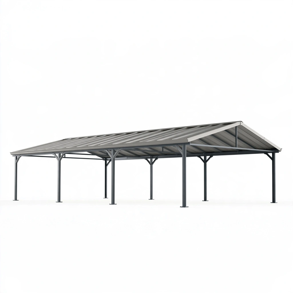 Carport 600 x 300 x 270 cm aus Stahl in Anthrazit mit Satteldach für Fahrzeuge