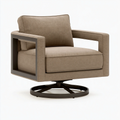 Drehsessel 85 x 88 x 82 cm Stoff Taupe mit Metallgestell Modern