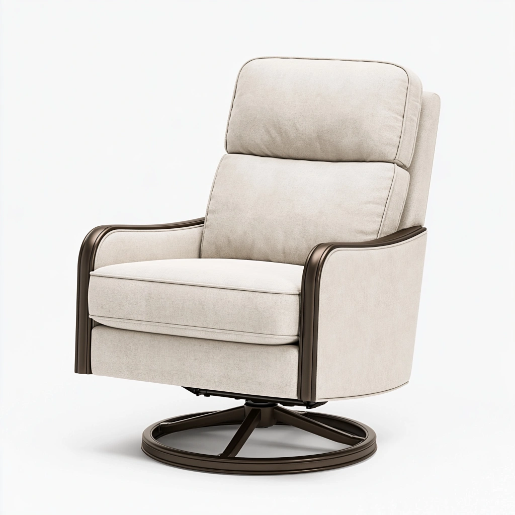 Drehsessel 80 x 88 x 102 cm Stoff Beige mit Metallgestell - gepolstert