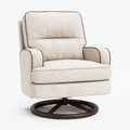 Drehsessel 85 x 90 x 100 cm mit Textilbezug in Beige und Metallgestell im modernen Stil