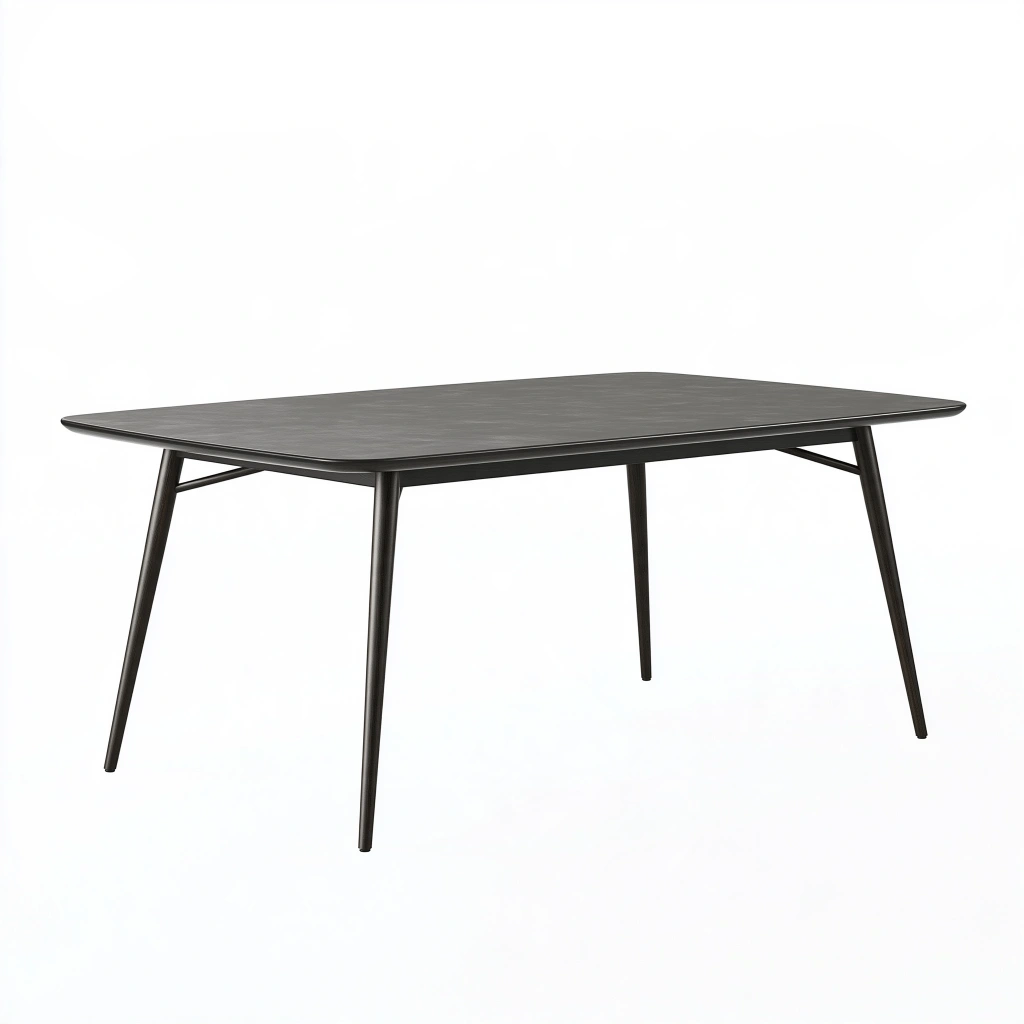 Esstisch 160 x 90 x 75 cm Holzwerkstoff Metall Schwarz moderner rechteckiger Küchentisch