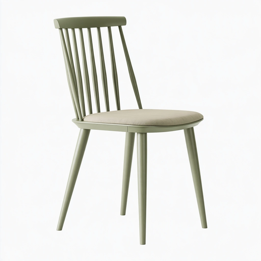 Esszimmerstuhl 50 x 55 x 85 cm Holz Grün-Beige gepolsterter Sitz skandinavisch