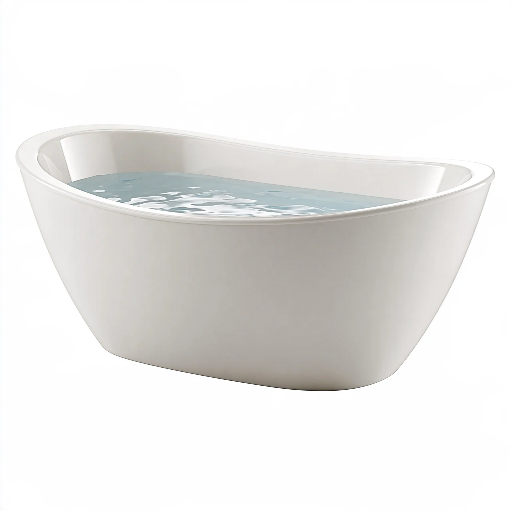 Freistehende Badewanne 170 x 80 x 58 cm Weiß Acryl oval modernes Design