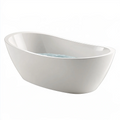 Freistehende Badewanne 170 x 75 cm Weiß Acryl oval für Badezimmer